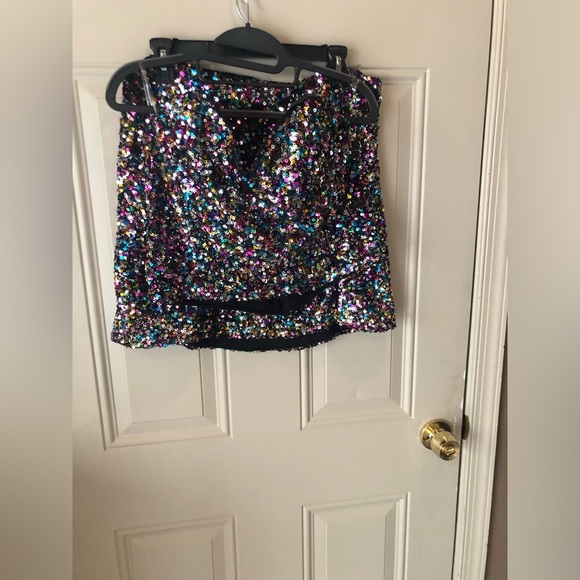 Sequin Multicolor Skirt Set SZ XL - Picture 1 of 11